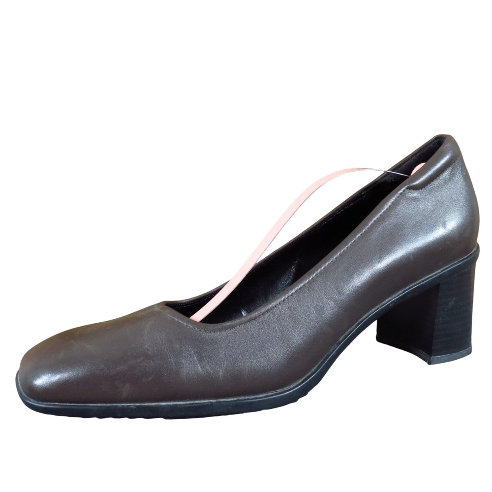 Rockport Waterproof Women Heel Size 9.5 Professional Dress Brown Leather Pump